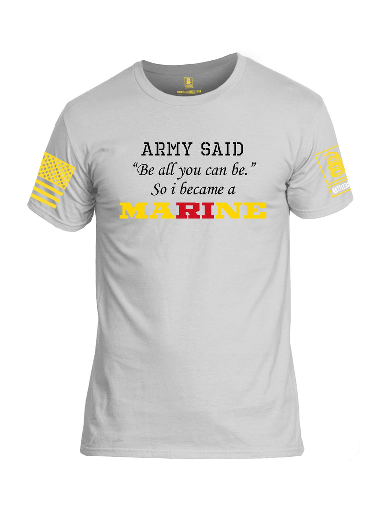 Battleraddle Army Said   Yellow Sleeves Men Cotton Crew Neck T-Shirt