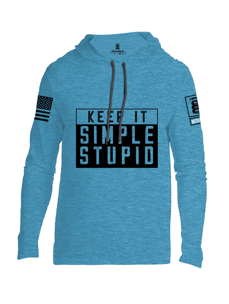 Battleraddle Keep It Simple Stupid   Black Sleeves Men Cotton Thin Cotton Lightweight Hoodie