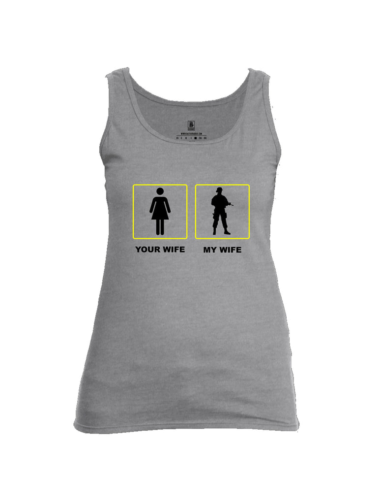 Battleraddle Your Wife My Wife Black Sleeves Women Cotton Cotton Tank Top