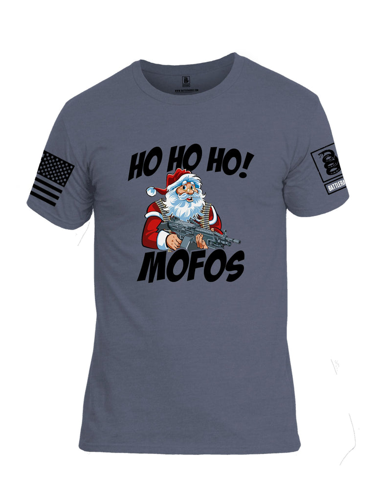 Battleraddle Hohoho Mofos  Black Sleeves Men Cotton Crew Neck T-Shirt