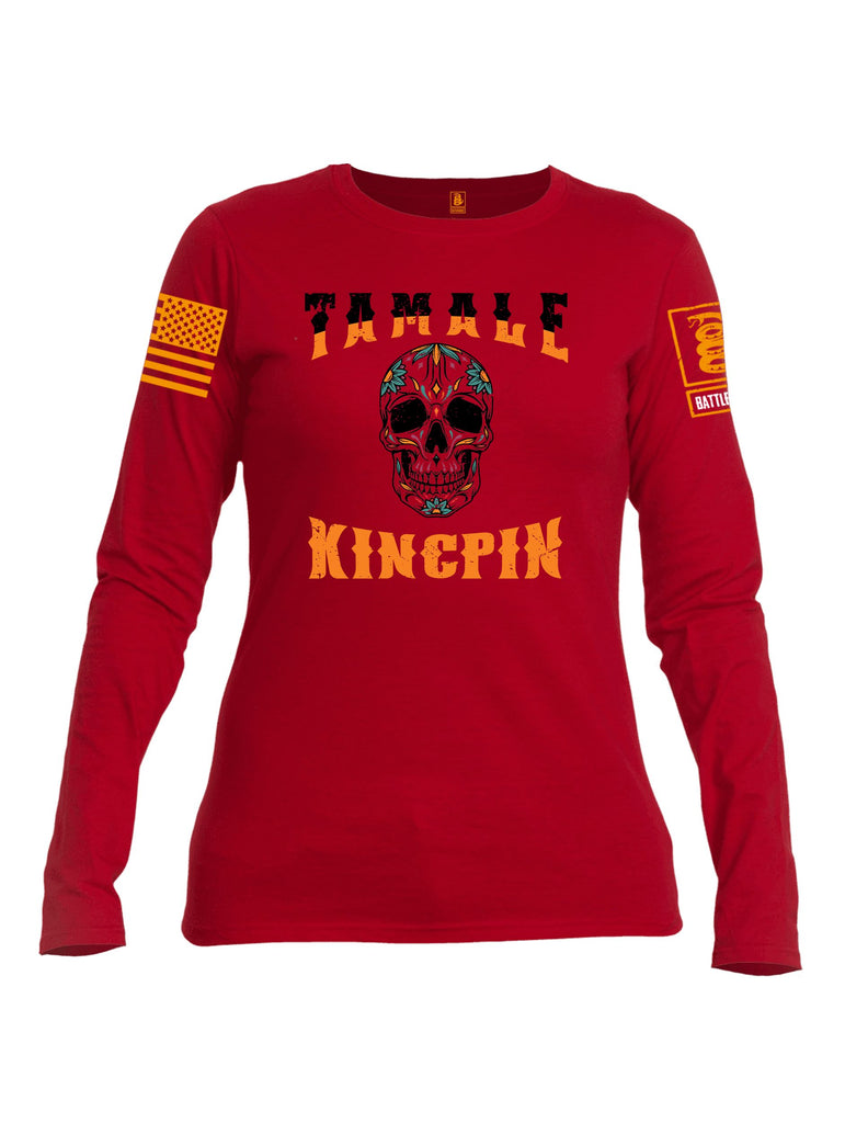 Battleraddle Tamale Kingpin Orange Sleeves Women Cotton Crew Neck Long Sleeve T Shirt