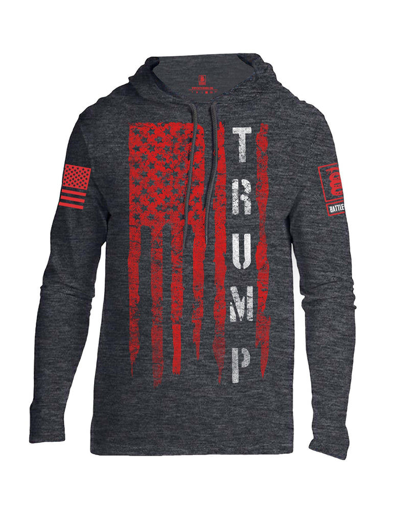 Battleraddle Trump Flag Red Sleeves Men Cotton Thin Cotton Lightweight Hoodie