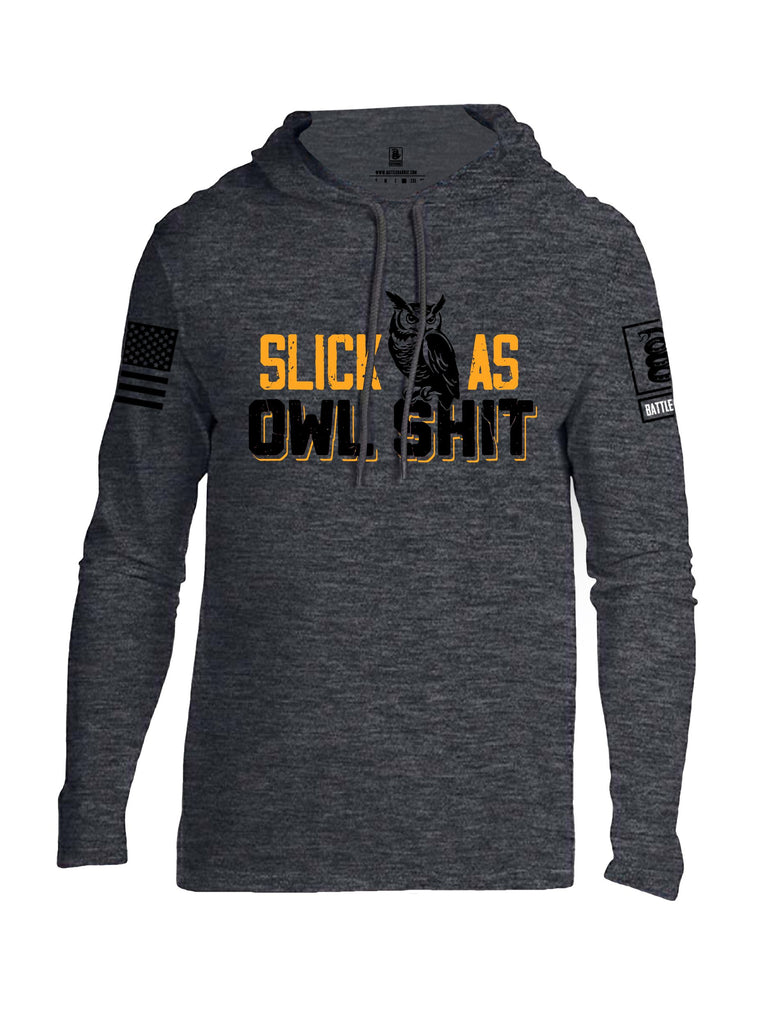 Battleraddle Slick As Owl Shit Black Sleeves Men Cotton Thin Cotton Lightweight Hoodie