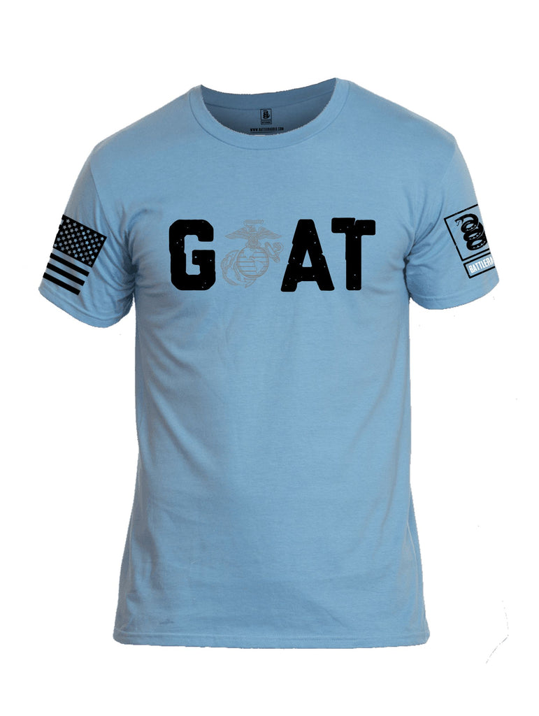 Battleraddle Goat Marine  Black Sleeves Men Cotton Crew Neck T-Shirt