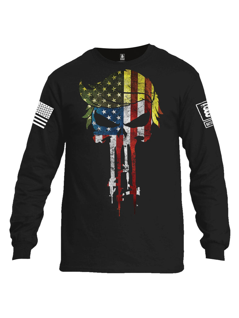 Battleraddle Trump The Punisher White Sleeves Men Cotton Crew Neck Long Sleeve T Shirt