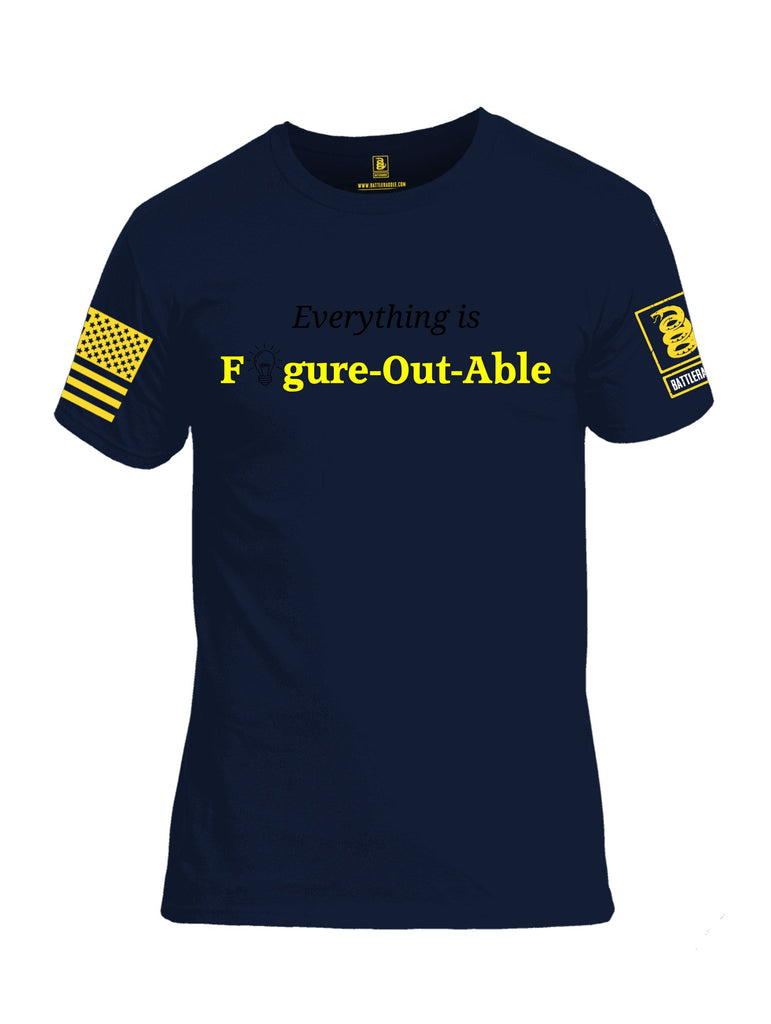 Battleraddle Everything Is Figure-Out-Able Yellow Sleeves Men Cotton Crew Neck T-Shirt