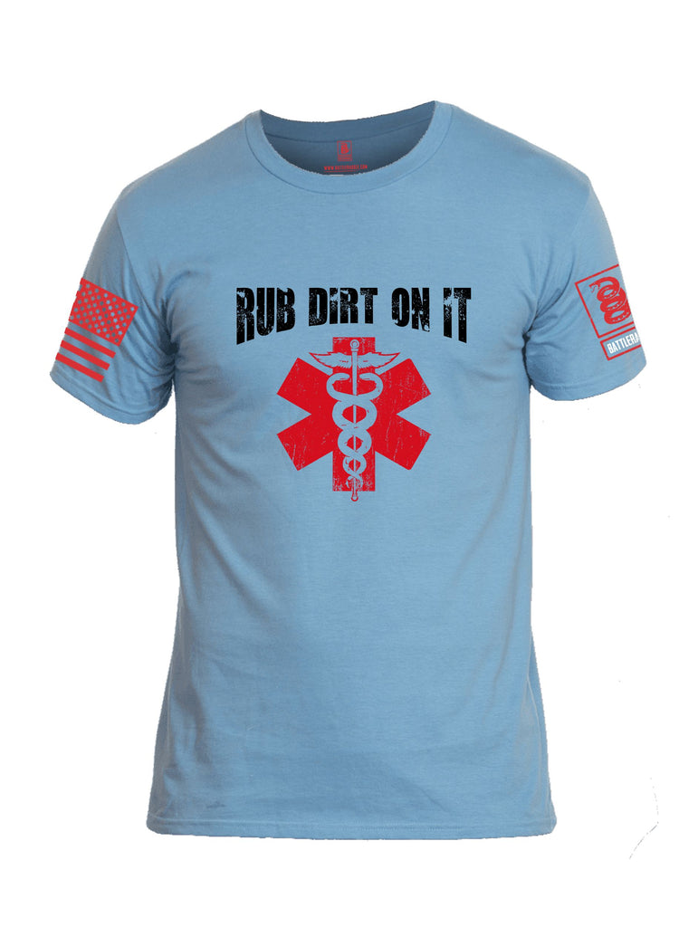Battleraddle Rub Dirt On It Red Sleeves Men Cotton Crew Neck T-Shirt