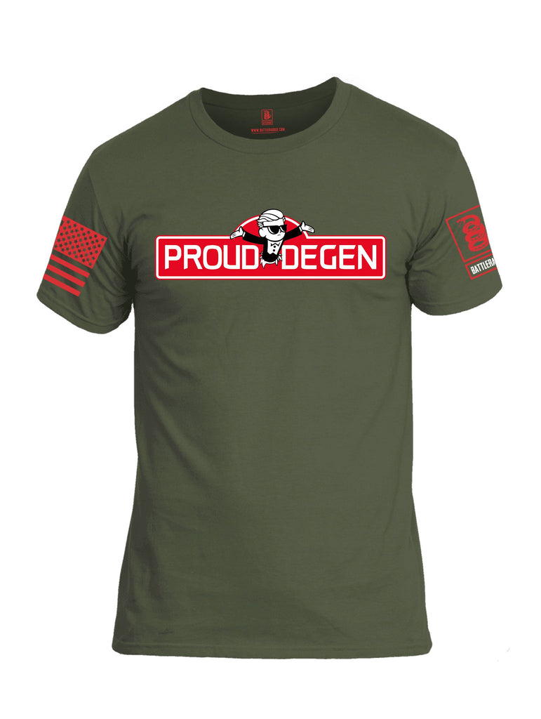 Battleraddle Proud Degen Red Sleeves Men Cotton Crew Neck T-Shirt