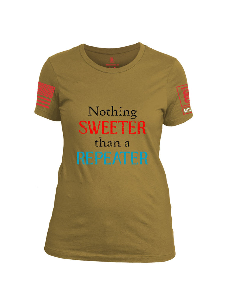 Battleraddle Nothing Sweeter Than A Repeater Red Sleeves Women Cotton Crew Neck T-Shirt