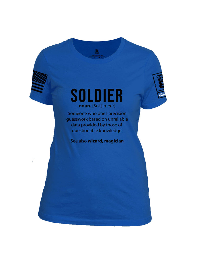 Battleraddle Soldier Noun Black Sleeves Women Cotton Crew Neck T-Shirt