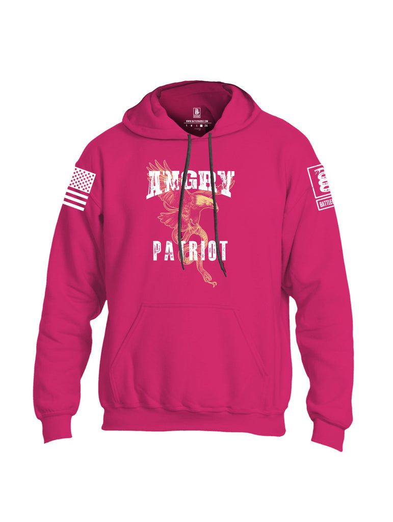 Battleraddle Angry Patriot Eagle  White Sleeves Uni Cotton Blended Hoodie With Pockets