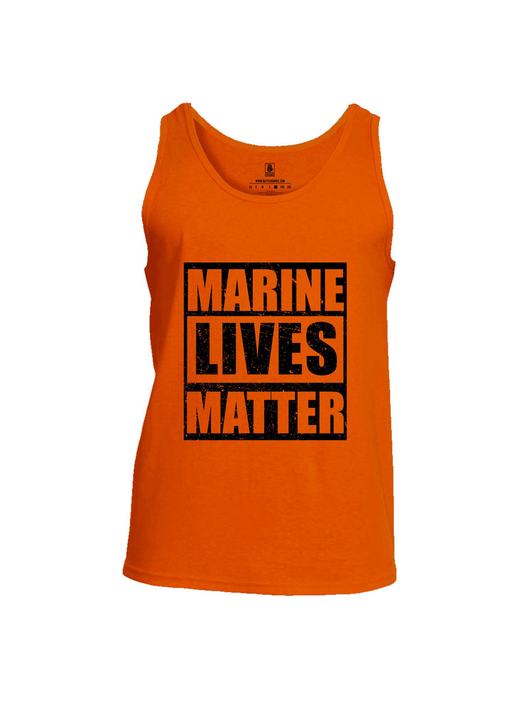 Battleraddle Marine Lives Matter Black Sleeves Men Cotton Cotton Tank Top