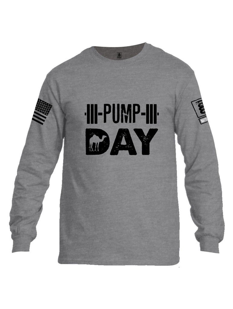 Battleraddle Pump Day  Black Sleeves Men Cotton Crew Neck Long Sleeve T Shirt