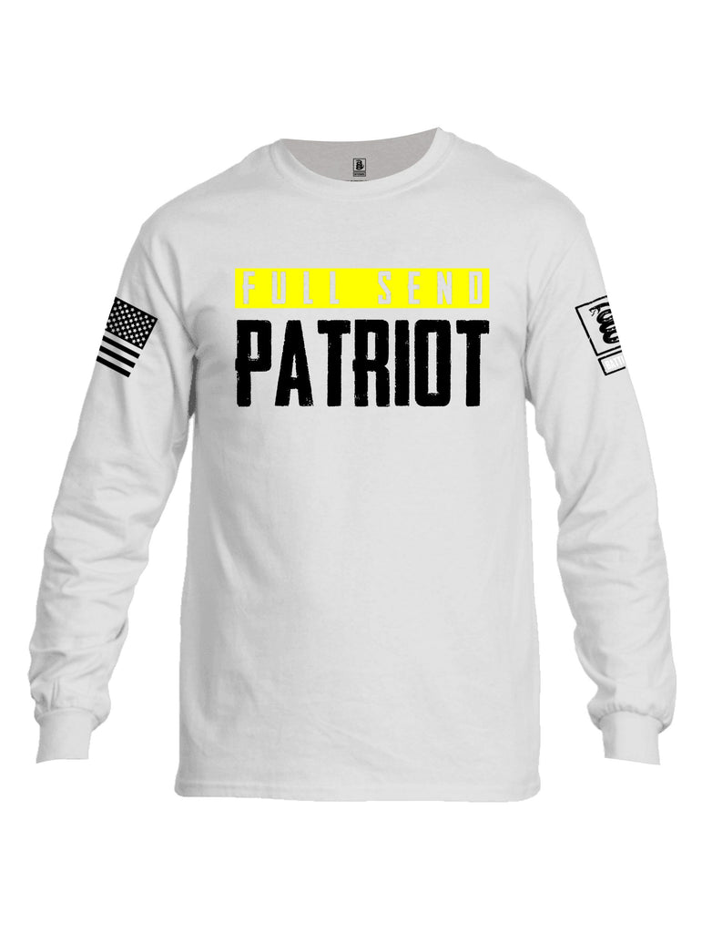 Battleraddle Full Send Patriot Black Sleeves Men Cotton Crew Neck Long Sleeve T Shirt