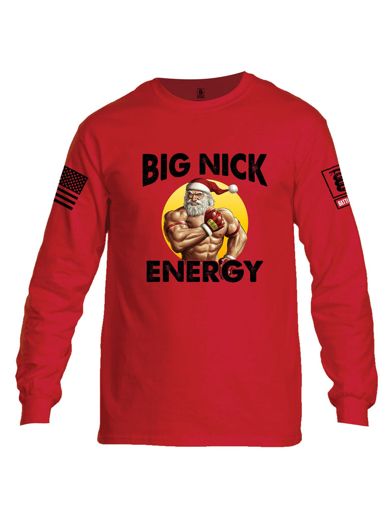 Battleraddle Big Nick Energy Black Sleeves Men Cotton Crew Neck Long Sleeve T Shirt