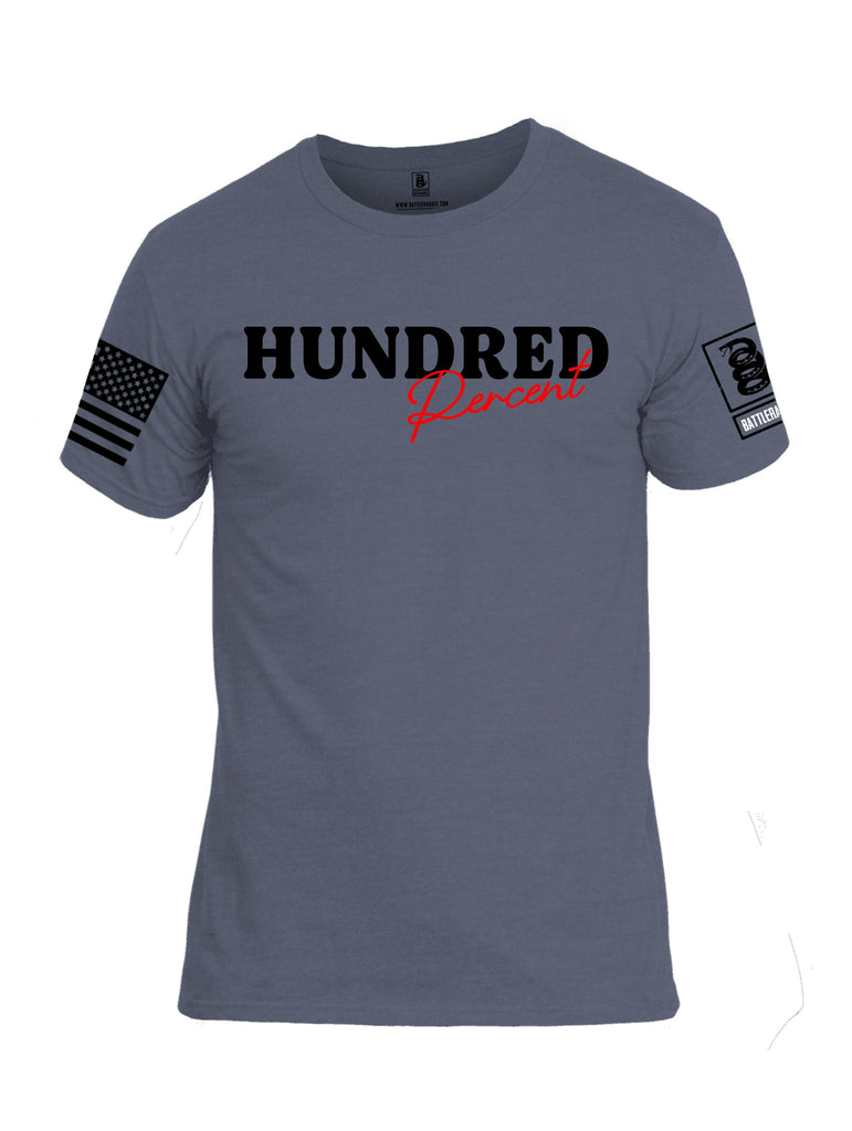 Battleraddle Hundred Percent Black Sleeves Men Cotton Crew Neck T-Shirt
