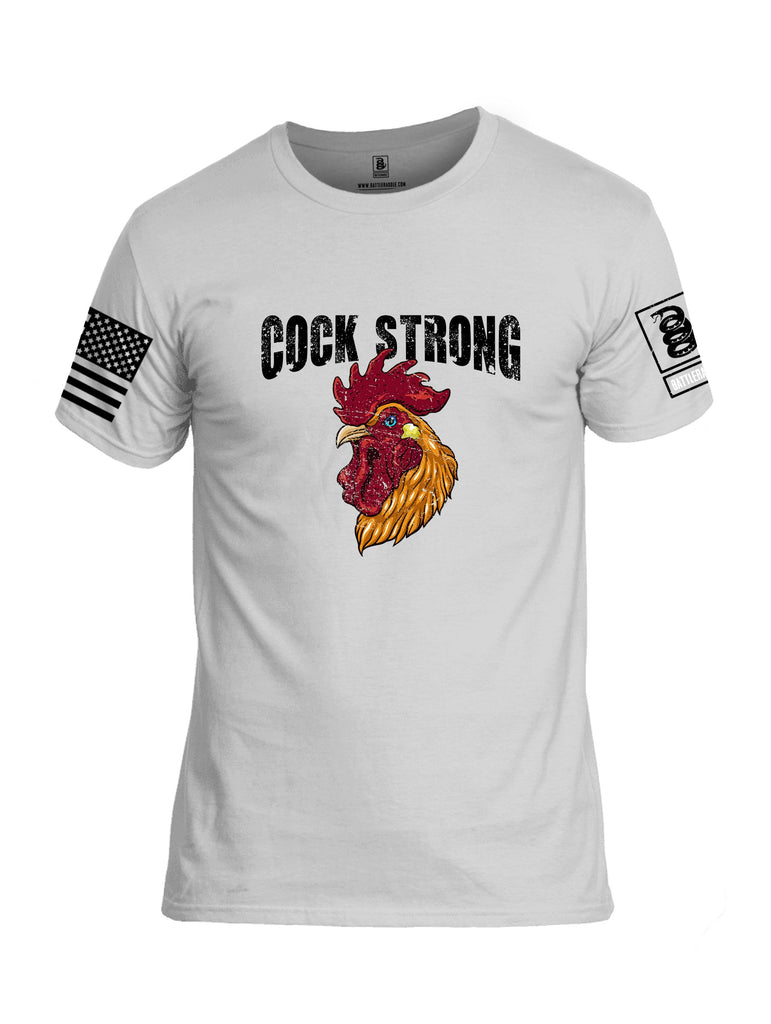 Battleraddle Cock Strong Black Sleeves Men Cotton Crew Neck T-Shirt