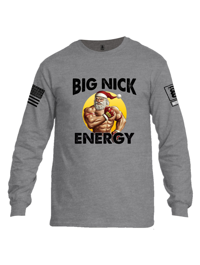 Battleraddle Big Nick Energy Black Sleeves Men Cotton Crew Neck Long Sleeve T Shirt