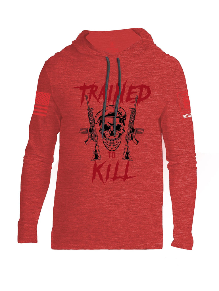 Battleraddle Trained To Kill  Red Sleeves Men Cotton Thin Cotton Lightweight Hoodie