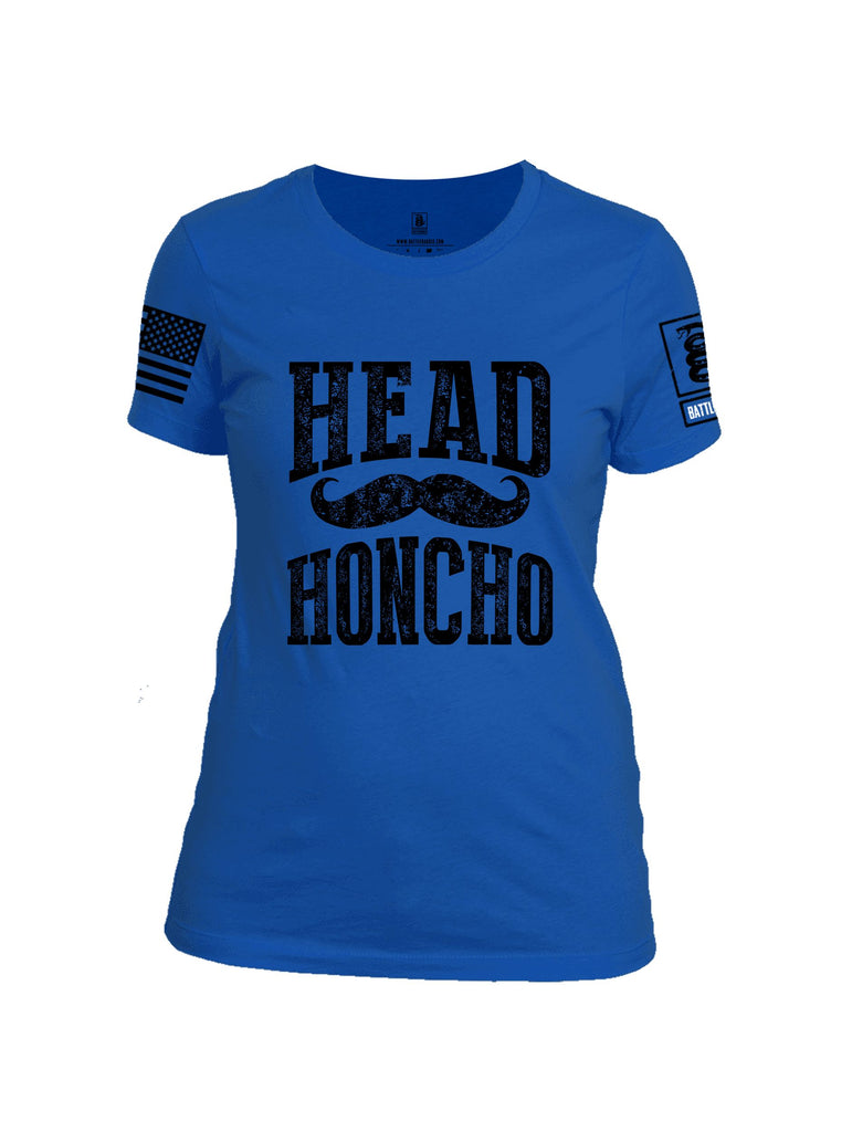 Battleraddle Head Honcho  Black Sleeves Women Cotton Crew Neck T-Shirt