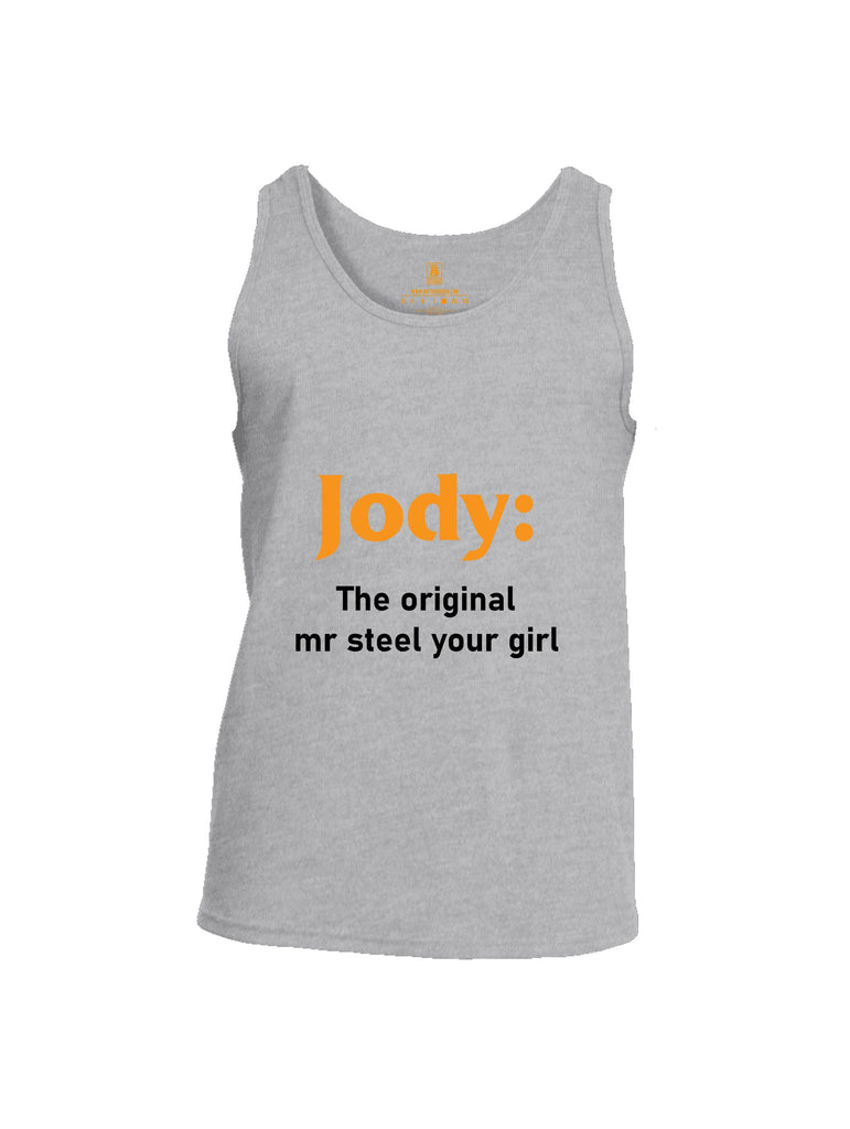 Battleraddle Jody The Original Mr Steel Your Girl Orange Sleeves Men Cotton Cotton Tank Top