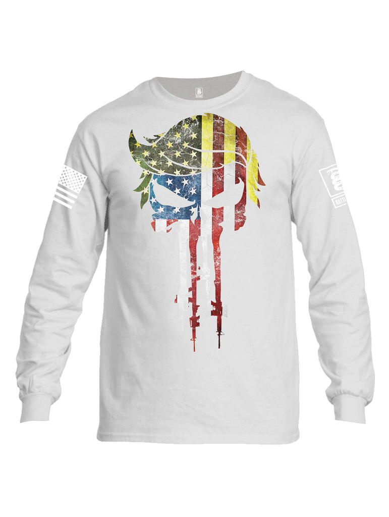 Battleraddle Trump The Punisher White Sleeves Men Cotton Crew Neck Long Sleeve T Shirt