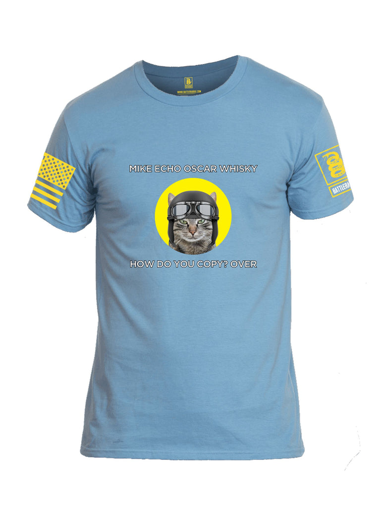 Battleraddle Mike Echo Oscar Whisky Yellow Sleeves Men Cotton Crew Neck T-Shirt