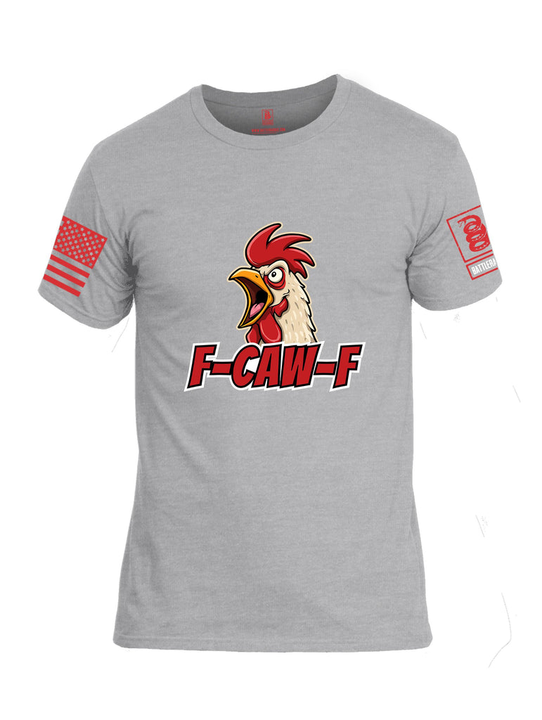 Battleraddle F Caw F Red Sleeves Men Cotton Crew Neck T-Shirt