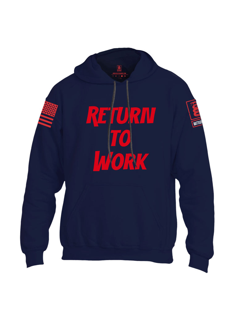 Battleraddle Return To Work Red Sleeves Uni Cotton Blended Hoodie With Pockets