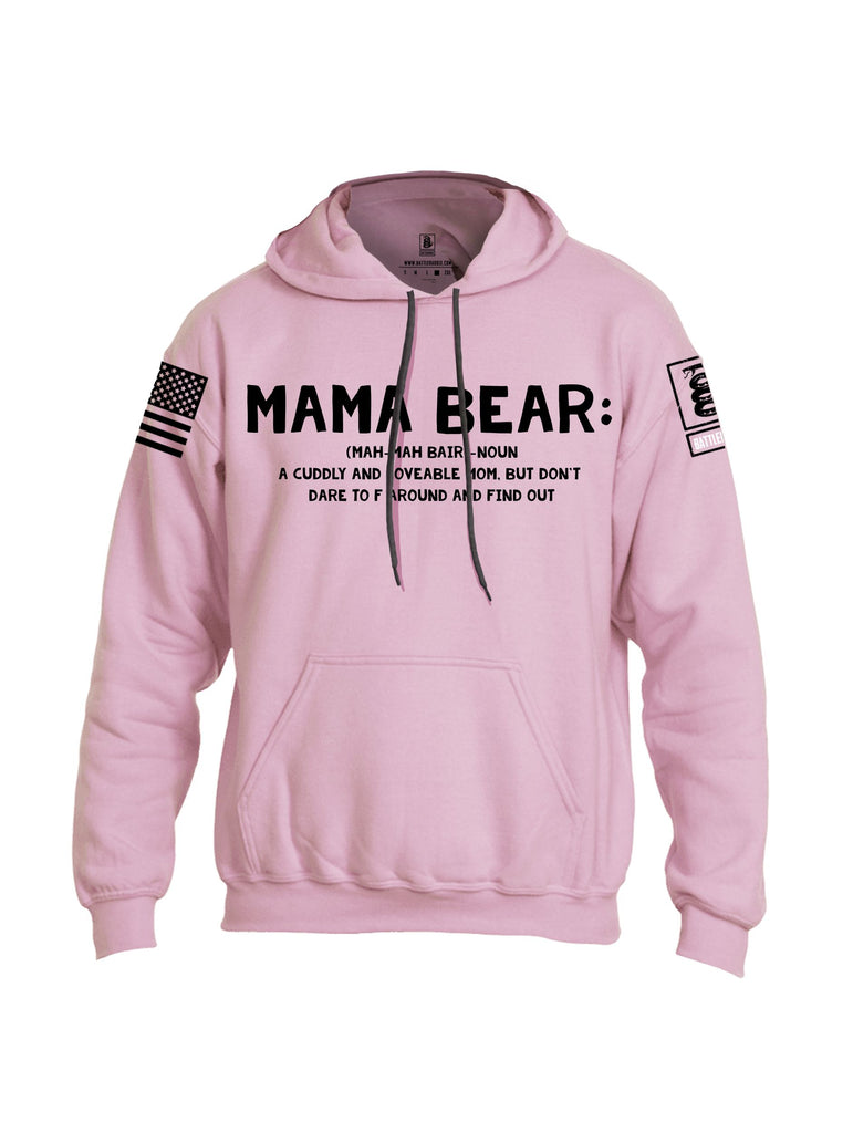 Battleraddle Mama Bear  Black Sleeves Uni Cotton Blended Hoodie With Pockets