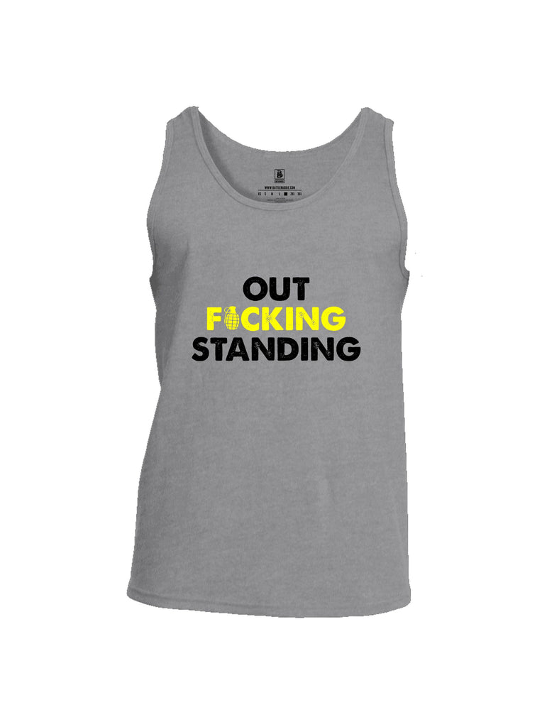 Battleraddle Out Fucking Standing Black Sleeves Men Cotton Cotton Tank Top