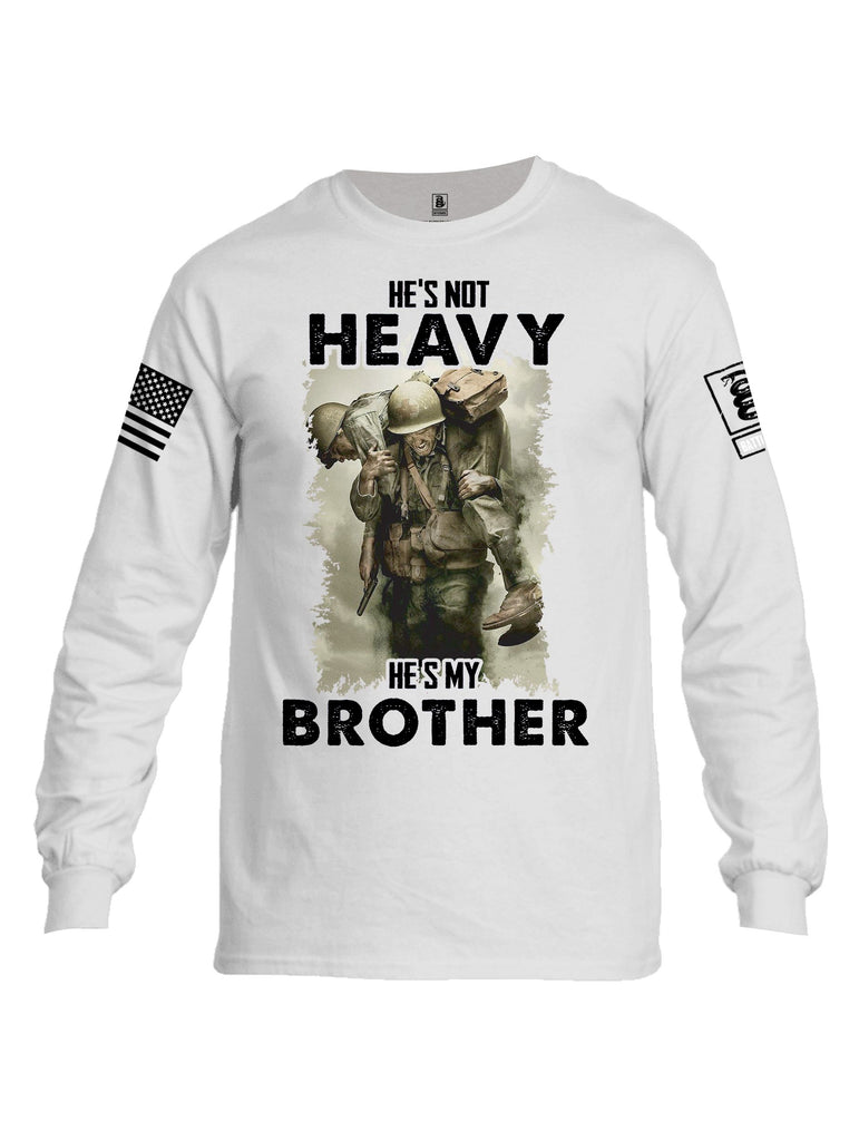 Battleraddle He'S Not Heavy He'S My Brother Black Sleeves Men Cotton Crew Neck Long Sleeve T Shirt