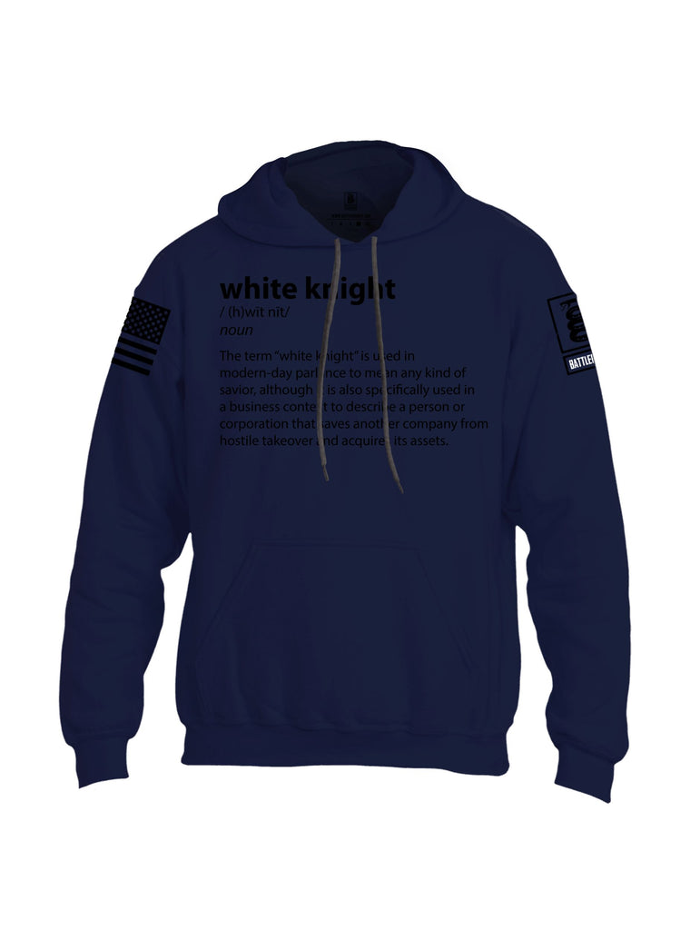 Battleraddle White Knight  Black Sleeves Uni Cotton Blended Hoodie With Pockets