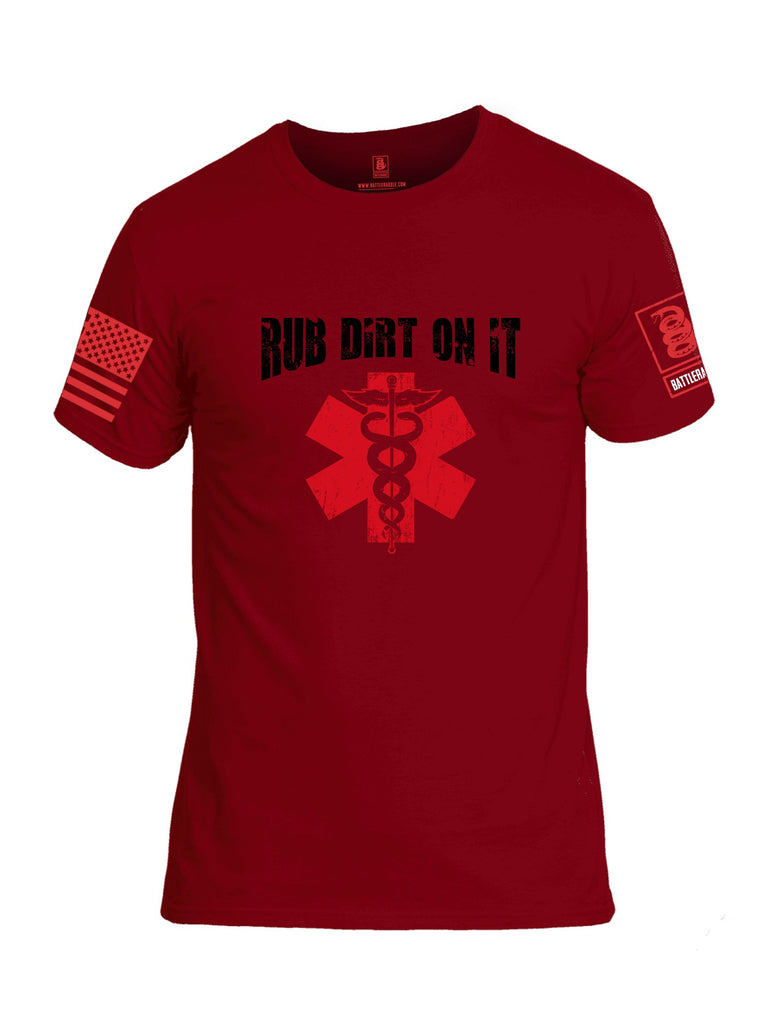 Battleraddle Rub Dirt On It Red Sleeves Men Cotton Crew Neck T-Shirt