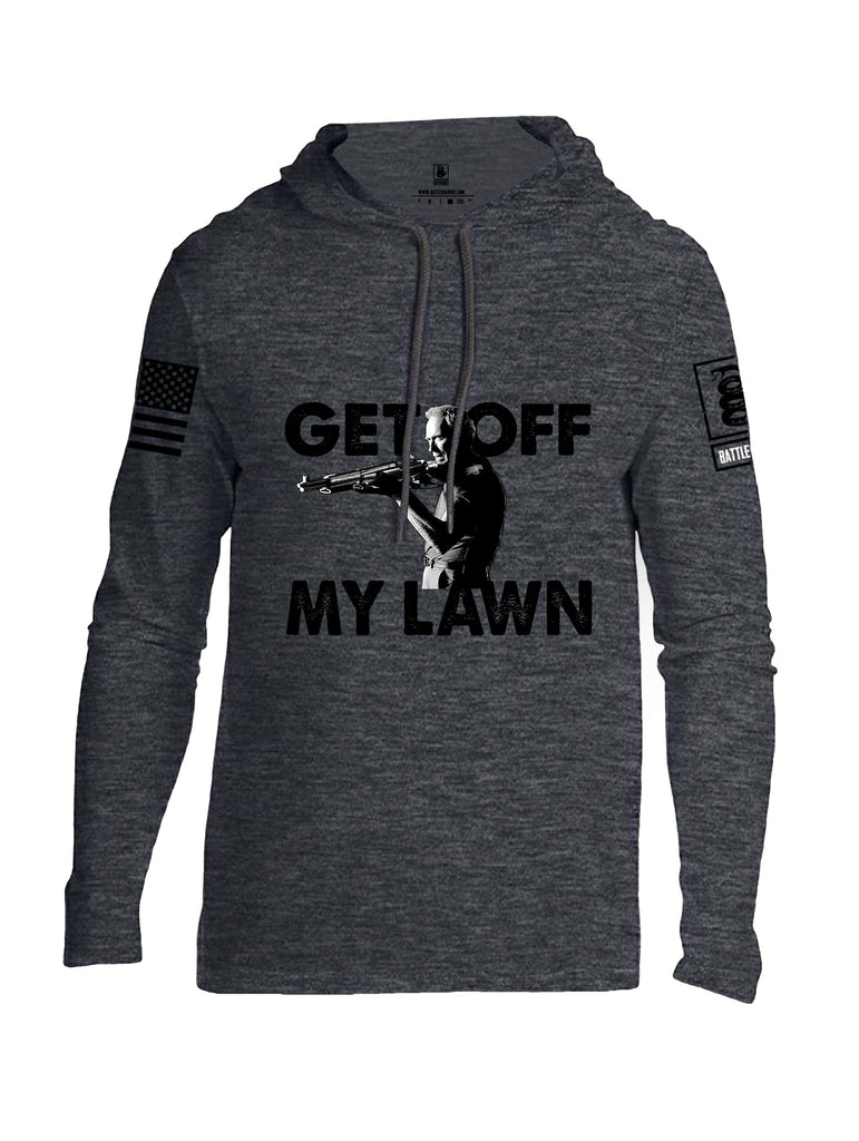 Battleraddle Get Off My Lawn Black Sleeves Men Cotton Thin Cotton Lightweight Hoodie