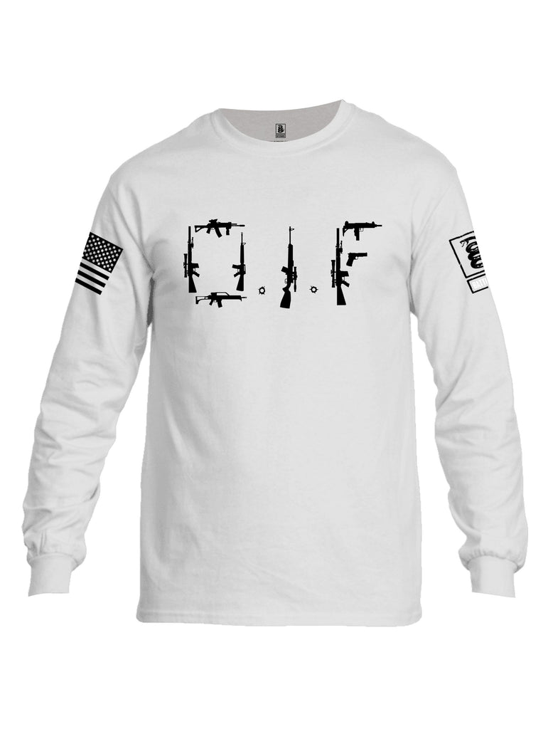 Battleraddle Oif Rifle Black Sleeves Men Cotton Crew Neck Long Sleeve T Shirt