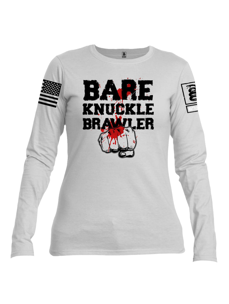 Battleraddle Bare Knuckle Brawler  Black Sleeves Women Cotton Crew Neck Long Sleeve T Shirt