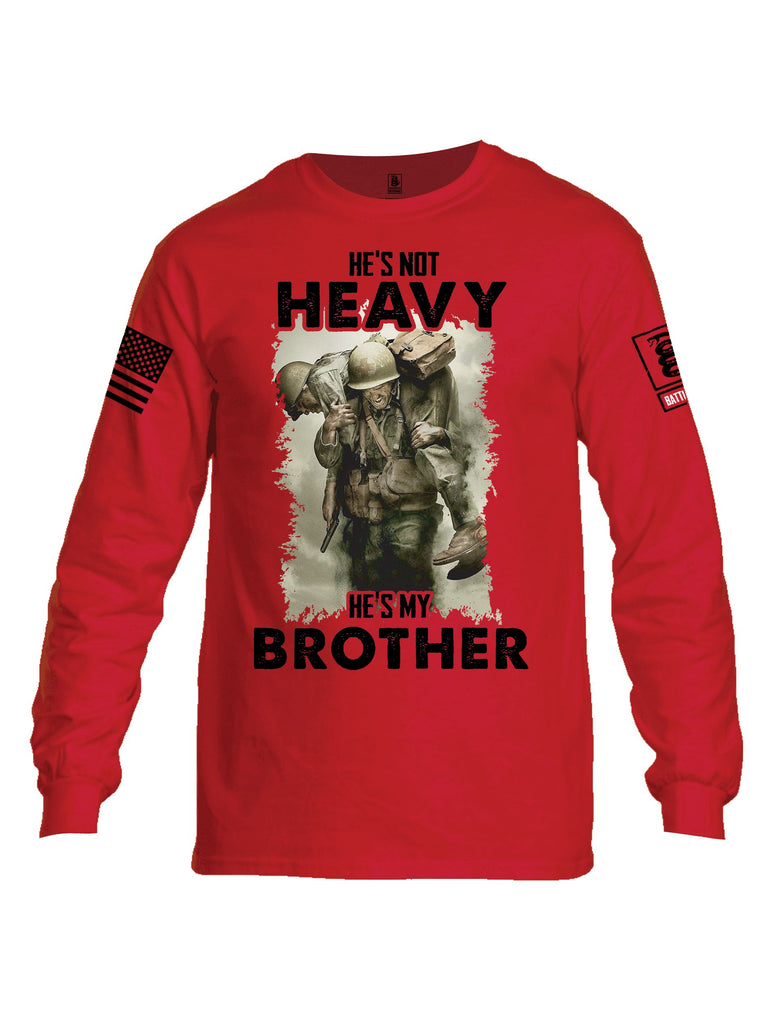 Battleraddle He'S Not Heavy He'S My Brother Black Sleeves Men Cotton Crew Neck Long Sleeve T Shirt