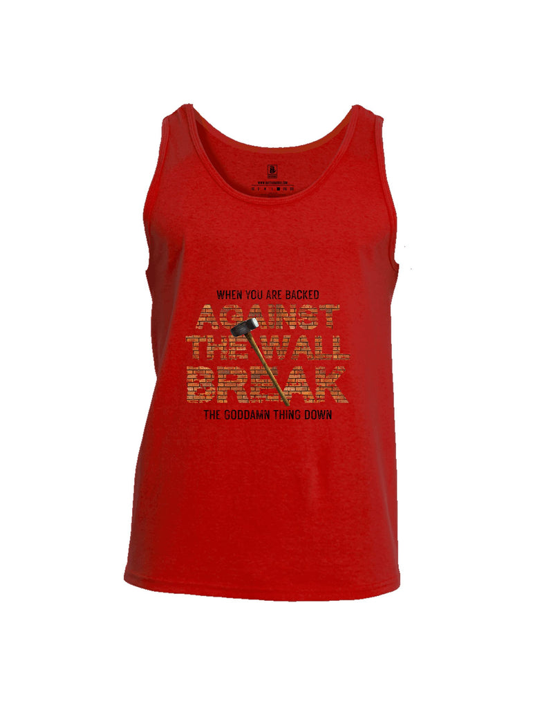 Battleraddle When You Are Backed Against The Wall Black Sleeves Men Cotton Cotton Tank Top