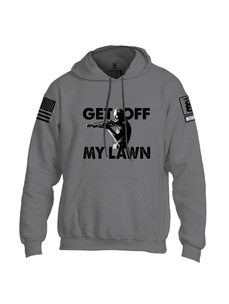 Battleraddle Get Off My Lawn Black Sleeves Uni Cotton Blended Hoodie With Pockets