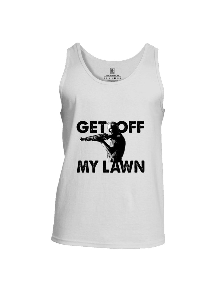 Battleraddle Get Off My Lawn Black Sleeves Men Cotton Cotton Tank Top