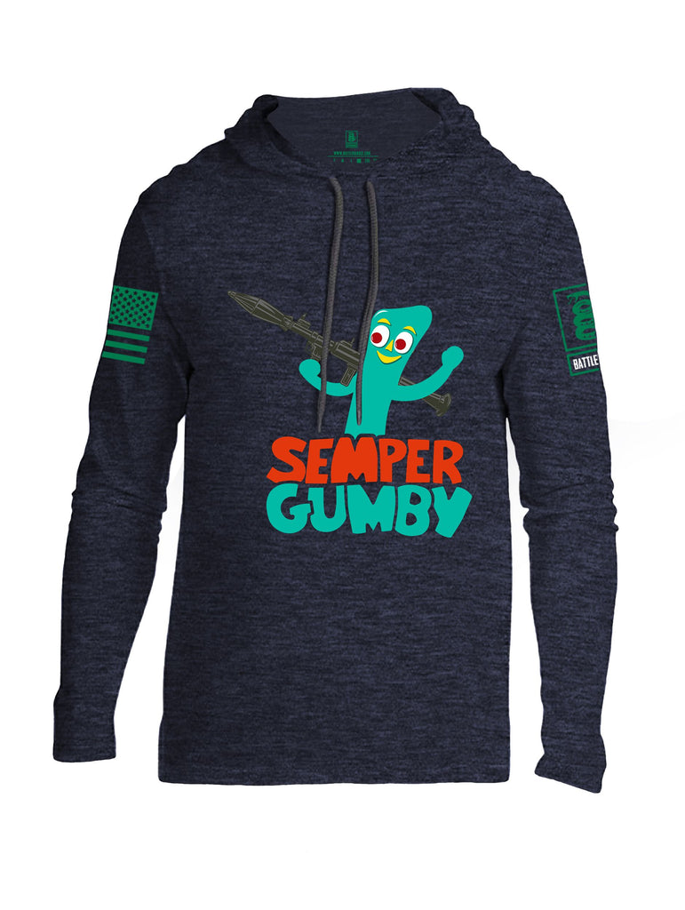 Battleraddle Semper Gumby Pearl Green Sleeves Men Cotton Thin Cotton Lightweight Hoodie