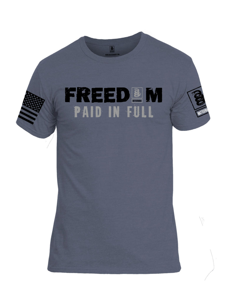 Battleraddle Freedom Paid Full Black Sleeves Men Cotton Crew Neck T-Shirt