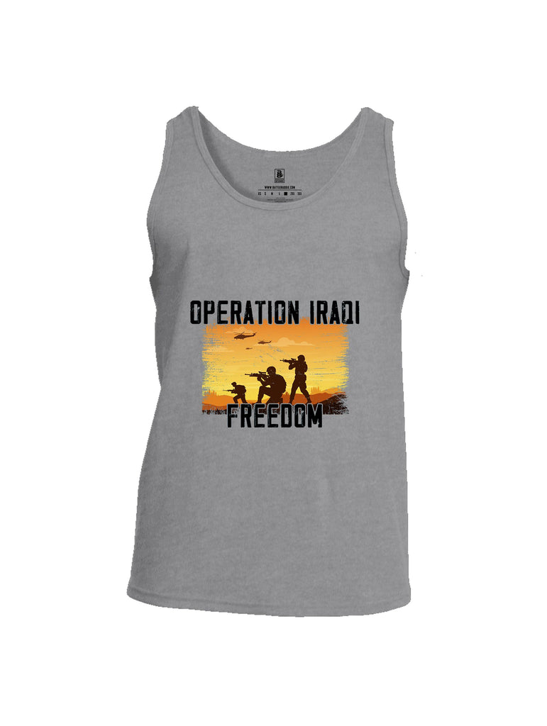 Battleraddle Operation Iraqi Freedom Soldiers Black Sleeves Men Cotton Cotton Tank Top