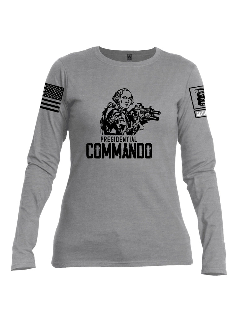 Battleraddle Presidential Commando Black Sleeves Women Cotton Crew Neck Long Sleeve T Shirt