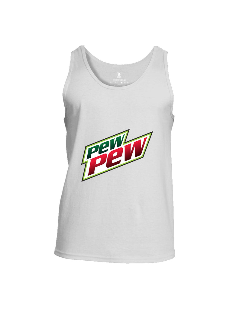 Battleraddle Pew Pew White Sleeves Men Cotton Cotton Tank Top