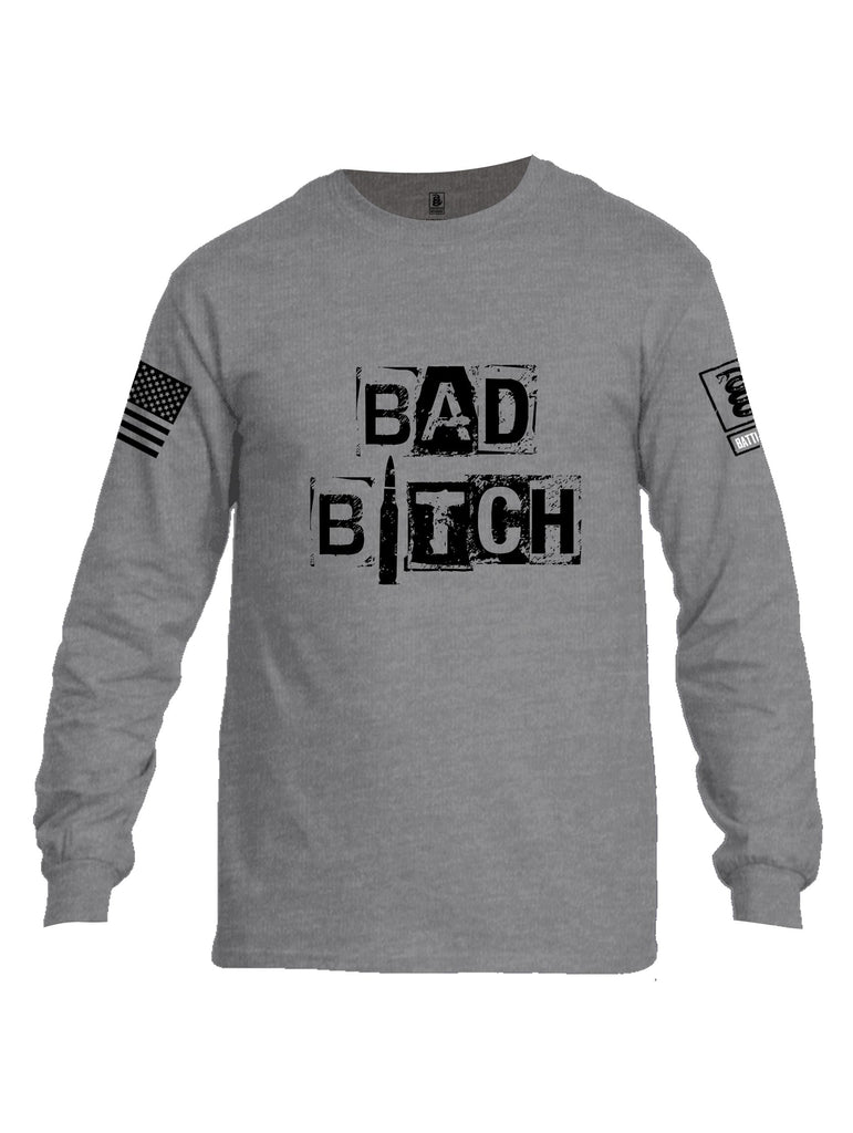 Battleraddle Bad Bitch Black Sleeves Men Cotton Crew Neck Long Sleeve T Shirt