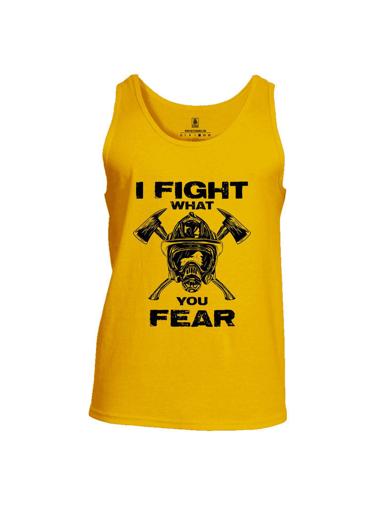 Battleraddle I Fight What You Fear  Black Sleeves Men Cotton Cotton Tank Top