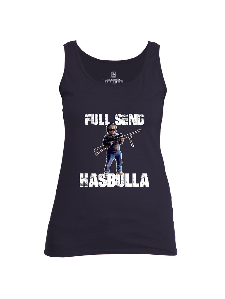 Battleraddle Full Send Hasbulla White Sleeves Women Cotton Cotton Tank Top