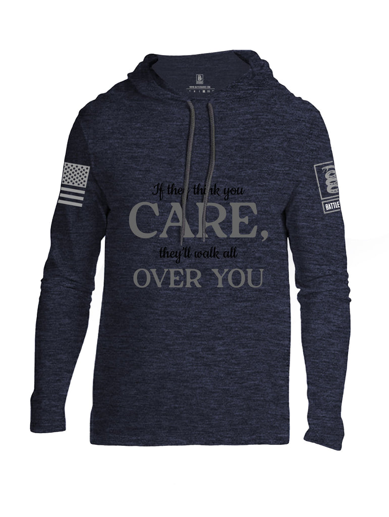 Battleraddle If They Think You Care Grey Sleeves Men Cotton Thin Cotton Lightweight Hoodie